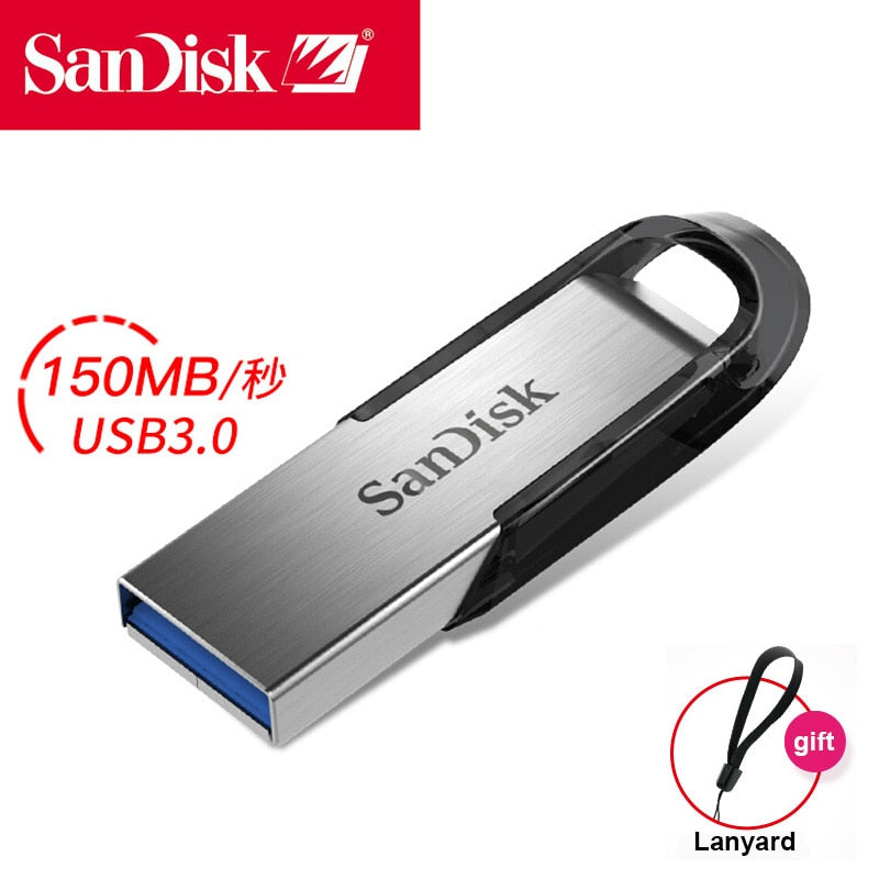 Sandisk 100% USB flash 16GB 32GB 64GB 128GB 256GB Genuine Ultra Flair USB 3.0 metal DJ OTG Type C DIY Logo Disk On key Pendrive