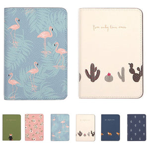 Printing Women ID Passport Holder PU Leather Card Holder Travel Passport Cover For Men Flamingo Cover On The Passport Organizer