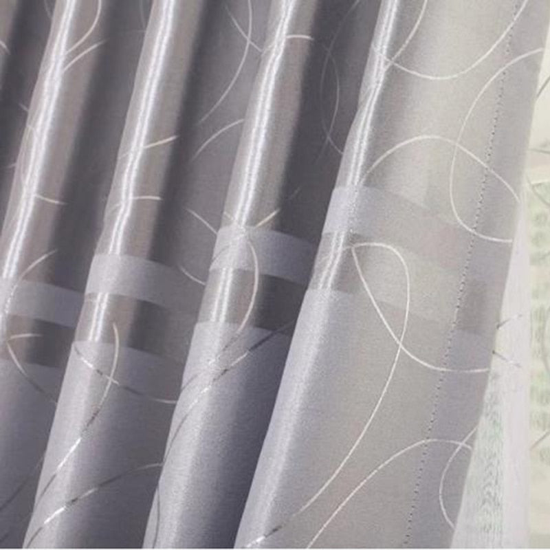 Popangel New Luxury Silvered Thickening Customized Finished Blackout Thermal Insulated Living Room Window Curtains and Tulle