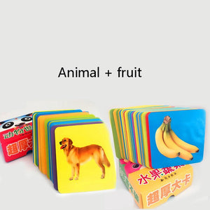 הארה לתינוקות צעצועים חינוכיים מוקדמים בתלת-ממד כרטיס קוגניטיבי בעלי חיים כרטיסי נמר פנדה חומרי מונטסורי משחקים באנגלית
