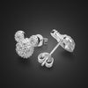Wholesale Hot sales 100% 925 Sterling Silver Dazzling CZ Miky Mouse Push-back Stud Earrings for Women & Girls серьги Jewelry