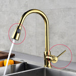 Pull Out Kitchen Faucet Senducs Black Bronze Pull Down Kitchen Mixer Tap Quality Brass Kitchen Fauct SUS304 Kitchen Sink Taps