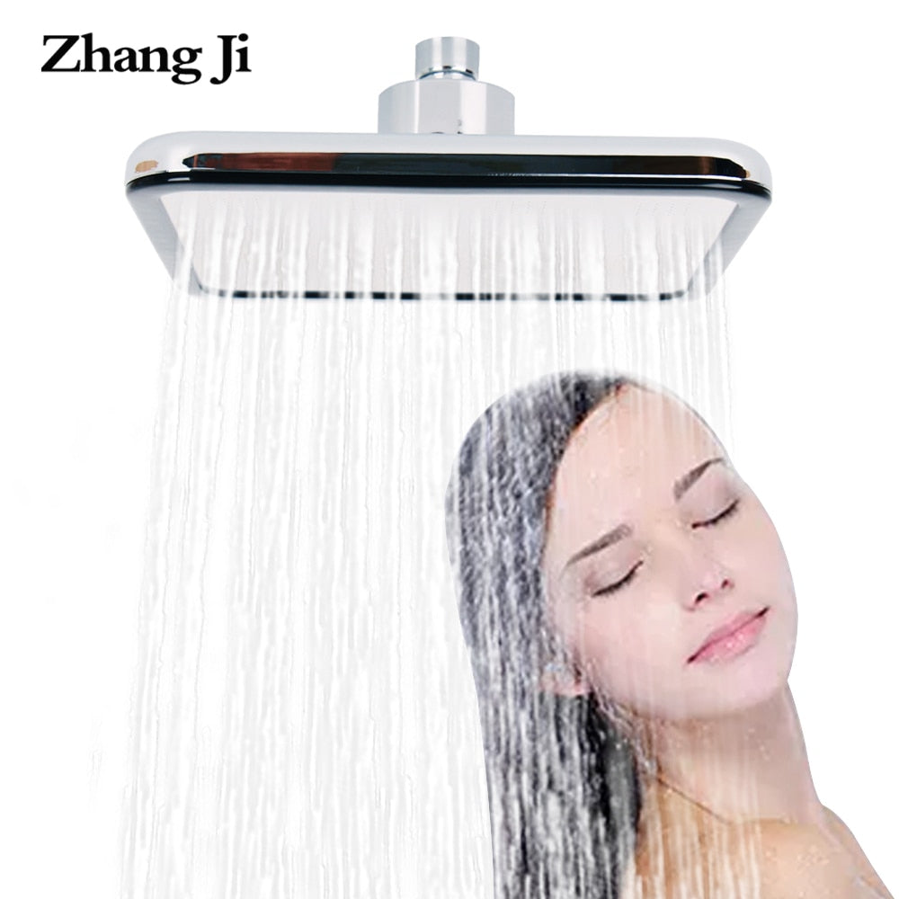 ZhangJi Square ABS 20cm High Pressure Top Shwoer 320 Tiny Holes Rainfall Shower Head + 8cm Hand held 80 Holes Shower Tap Set