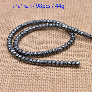 Natural Stone Special-shaped Square Black Hematite beads Flat Round Loose beads For Necklace Bracelet Women Men Jewelry DIY