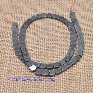 Natural Stone Special-shaped Square Black Hematite beads Flat Round Loose beads For Necklace Bracelet Women Men Jewelry DIY