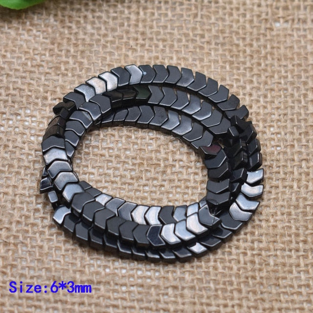 Natural Stone Special-shaped Square Black Hematite beads Flat Round Loose beads For Necklace Bracelet Women Men Jewelry DIY