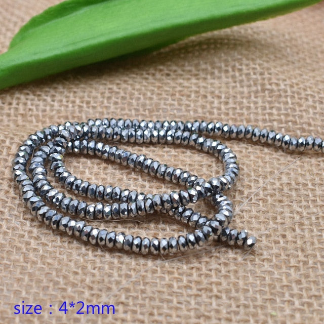 Natural Stone Special-shaped Square Black Hematite beads Flat Round Loose beads For Necklace Bracelet Women Men Jewelry DIY