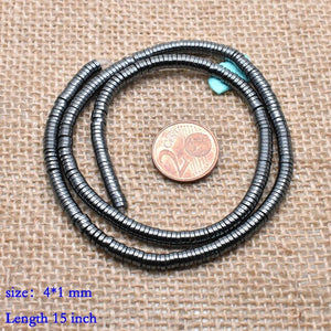 Natural Stone Special-shaped Square Black Hematite beads Flat Round Loose beads For Necklace Bracelet Women Men Jewelry DIY