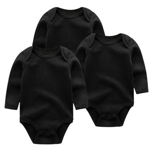 Solid color Baby Rompers Cute 3pcs/lots Newborn Baby Girls boys Clothes Long Sleeve Cotton Baby Jumpsuit Clothing