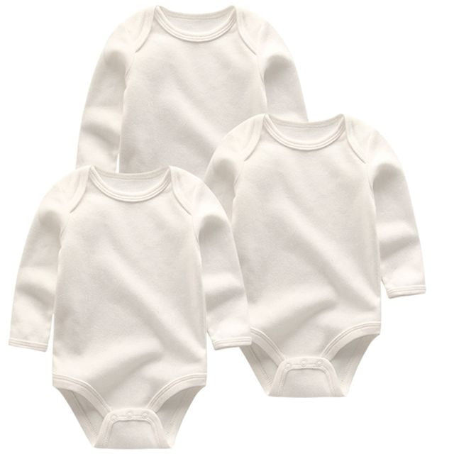 Solid color Baby Rompers Cute 3pcs/lots Newborn Baby Girls boys Clothes Long Sleeve Cotton Baby Jumpsuit Clothing