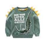 Boys 2020 Top Long Sleeve Clothes Children Boy Girl Clothing Print Cartoon Child Dinosaur Fashion Sweatshirt Spring And Autumn