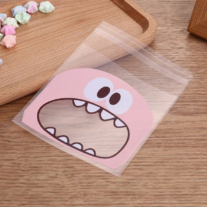 50PCS Cute Cartoon Monster Cookie&Candy Self-Adhesive Plastic Bags For Biscuits Snack Baking Package Supplies Christmas Decor