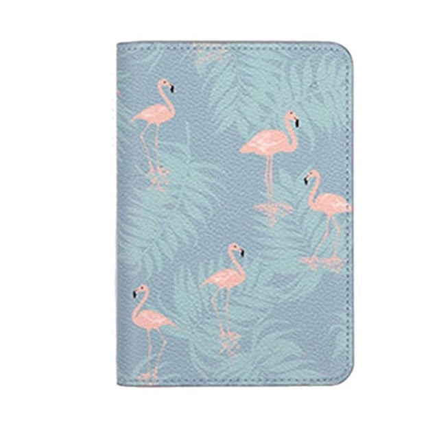 Printing Women ID Passport Holder PU Leather Card Holder Travel Passport Cover For Men Flamingo Cover On The Passport Organizer