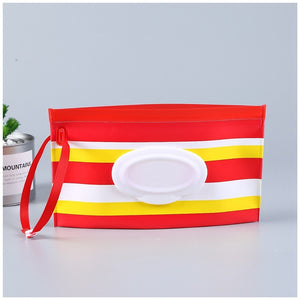 Fashion Wipes Carrying Case Clutch and Clean Wet Wipes Bag for Stroller Cosmetic Pouch with Easy-Carry Snap-Strap 30 Models