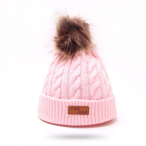 Winter Warm Baby Beanies Hat Pompon Children Hats Knitted Cute Cap For Girls Boys Caps Casual Solid Color Girls Hat Kids Beanies