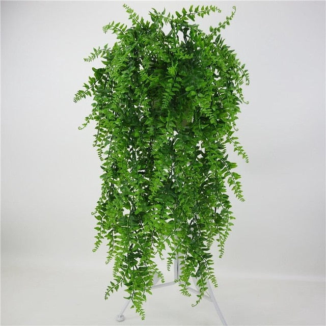 צמחים מלאכותיים גפנים תלויות על קיר סימולציה עלים ראטאן ענפים צמח ירוק קיסוס עלה בית קישוט החתונה צמח-סתיו
