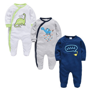 Kavkas 3 pcs/Lot Baby Girls בגדים אפוטום כותנה סרבל תינוקות יילוד Rompers 0-3 m שרוול ארוך roupa de bebe