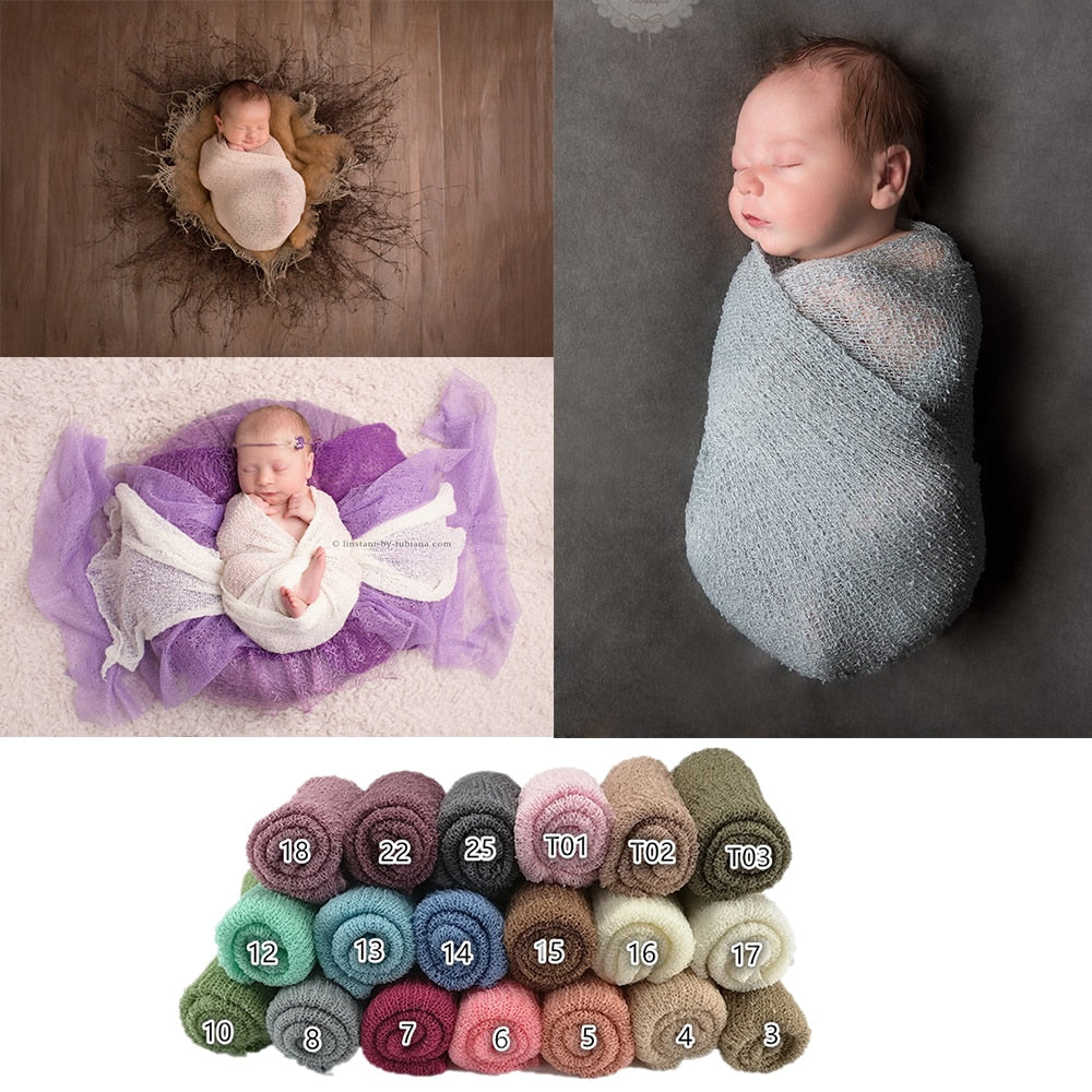 Knit Stretch Wraps Swaddle for Newborn Photography Props Baby Kids Wrap Receiving Blankets Cloth Accessories for Photo shooting