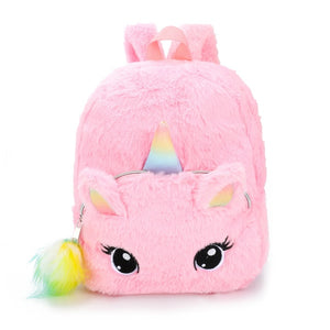 Cocomilo 3D Cartoon Unicorn Kids School Bag Kawaii Soft Pink Unicorn Cute Kindergarten Backpack Toddler Baby Bag Children Gift