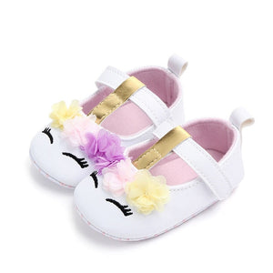 2019 Brand New Toddler Baby Girls Flower Unicorn Shoes PU Leather Shoes Soft Sole Crib Shoes Spring Autumn First walkers 0-18M