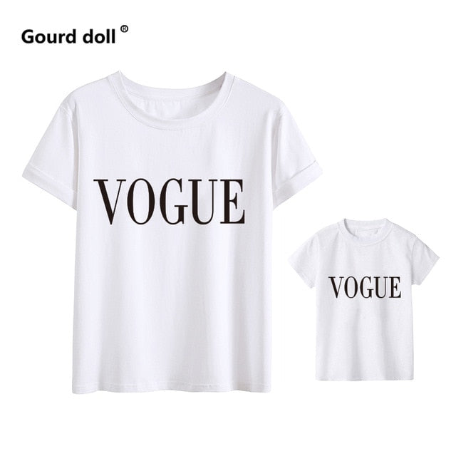 Baby boy clothes vogue mommy and me clothes tshirt Cotton baby girl clothes mother Kids&Woman Funny family look matching Tshirt