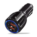 Car USB Charger Quick Charge 3.0 4.0 Universal 18W Fast Charging in car 3 Port mobile phone charger for samsung s10 iphone 11 7