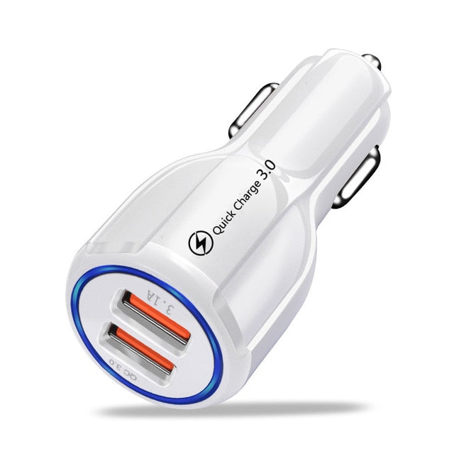 Car USB Charger Quick Charge 3.0 4.0 Universal 18W Fast Charging in car 3 Port mobile phone charger for samsung s10 iphone 11 7