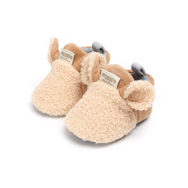 2018 פעוט חדש חדש תינוק נעליים זוחלות ילד ילדה נעלי בית כבש Prewalker למאמנים פרווה חורף בעלי חיים אוזניים הראשון ווקר