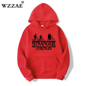 2019 Trendy Faces Stranger Things Hooded Mens Hoodies and Sweatshirts Oversized for Autumn with Hip Hop Winter Hoodies Men Brand