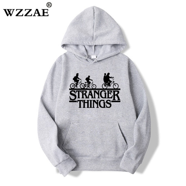 2019 Trendy Faces Stranger Things Hooded Mens Hoodies and Sweatshirts Oversized for Autumn with Hip Hop Winter Hoodies Men Brand