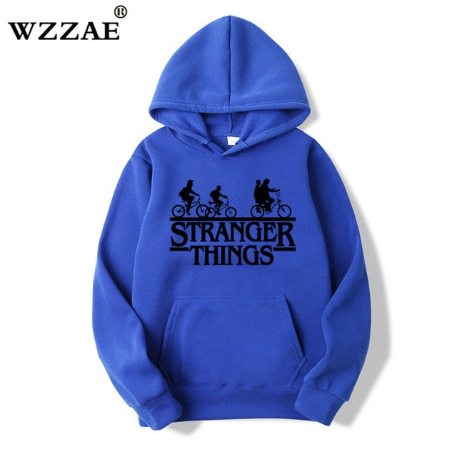 2019 Trendy Faces Stranger Things Hooded Mens Hoodies and Sweatshirts Oversized for Autumn with Hip Hop Winter Hoodies Men Brand