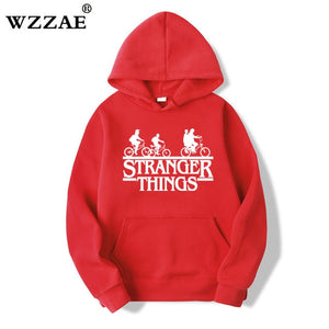 2019 Trendy Faces Stranger Things Hooded Mens Hoodies and Sweatshirts Oversized for Autumn with Hip Hop Winter Hoodies Men Brand