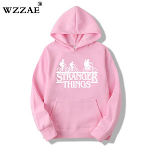 2019 Trendy Faces Stranger Things Hooded Mens Hoodies and Sweatshirts Oversized for Autumn with Hip Hop Winter Hoodies Men Brand