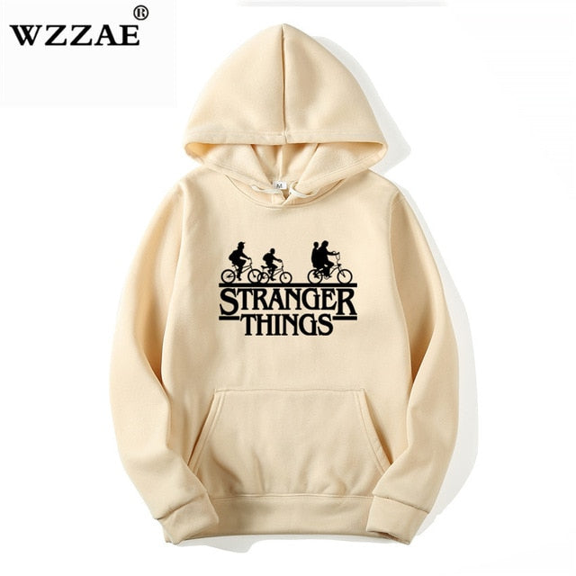 2019 Trendy Faces Stranger Things Hooded Mens Hoodies and Sweatshirts Oversized for Autumn with Hip Hop Winter Hoodies Men Brand