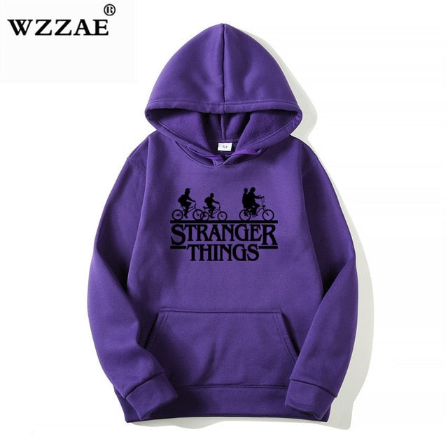 2019 Trendy Faces Stranger Things Hooded Mens Hoodies and Sweatshirts Oversized for Autumn with Hip Hop Winter Hoodies Men Brand