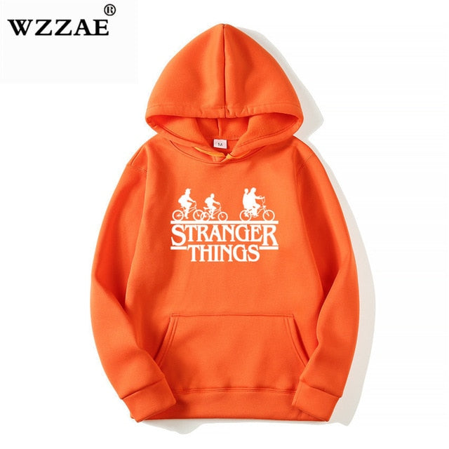 2019 Trendy Faces Stranger Things Hooded Mens Hoodies and Sweatshirts Oversized for Autumn with Hip Hop Winter Hoodies Men Brand