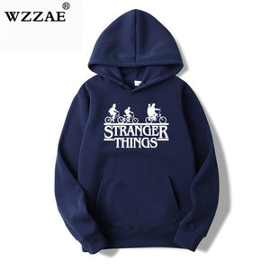 2019 Trendy Faces Stranger Things Hooded Mens Hoodies and Sweatshirts Oversized for Autumn with Hip Hop Winter Hoodies Men Brand