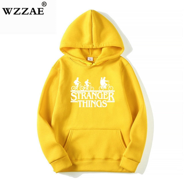 2019 Trendy Faces Stranger Things Hooded Mens Hoodies and Sweatshirts Oversized for Autumn with Hip Hop Winter Hoodies Men Brand
