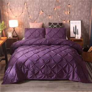 Luxury Pinch Pleat Black Bedding Comforter Bedding Sets Bed Linen Duvet Cover Set Bedding Queen King Size Bedclothes Bed Set