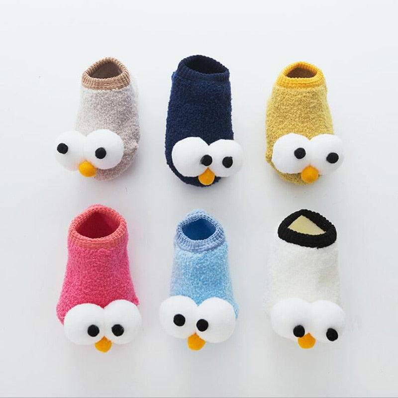 New baby indoor floor socks non-slip baby shoes socks big eyes cute boat toddler socks