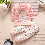 Baby Boys Clothes 2pcs Newborn Baby Girls Cartoon Clothing Autumn Winter Cartoon Cotton Shirt Baby Boy Clothes Set Long-Sleeved