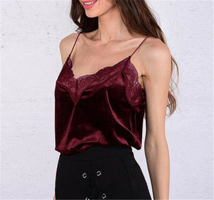 Summer Women Satin Silk Lace Tank Tops Vest Blouse Female Casual Crop Camisole Top Sexy Lace Solid Backless Vest