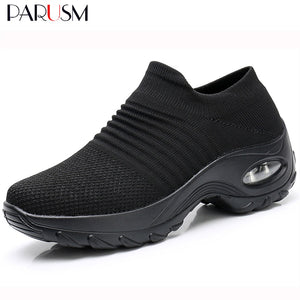 Spring Women Sneakers Shoes Autumn Flat Slip on Platform Tenis for Women Breathable Mesh Sock Sneakers Shoes Zapatos De Mujer