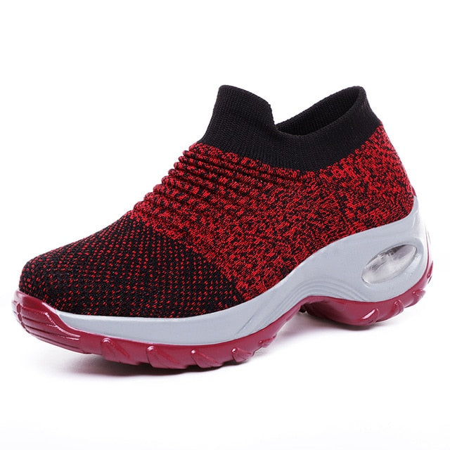 Spring Women Sneakers Shoes Autumn Flat Slip on Platform Tenis for Women Breathable Mesh Sock Sneakers Shoes Zapatos De Mujer