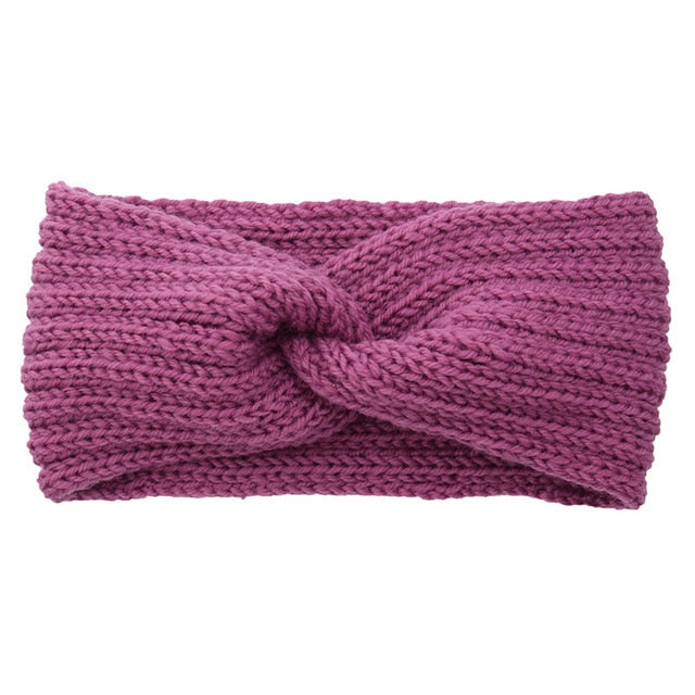 AWAYTR Knitted Knot Cross Headband for Women Autumn Winter Girls Hair Accessories  Headwear  Elastic Hair Band Hair Accessories