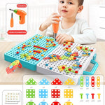 Kids Drill Screw Nut Puzzles Toys Pretend Play Tool Drill Disassembly Assembly Children Drill 3D Puzzle Toys For Boy