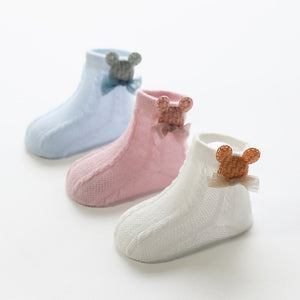 3 Pairs / lot Baby Socks Mesh Socks Thin Cotton Models Boys Girls Socks Boneless Suture Newborn Socks Accessories Children Socks