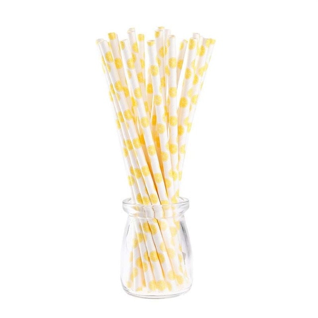 25pcs Disposable Paper Straws Creative Mixed Drinking Straw Birthday Party Decorations Kids Baby Shower Wedding Party Supplies