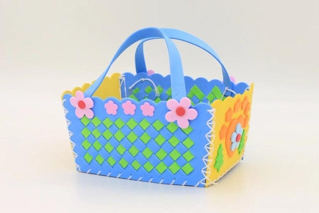 EVA Handmade Woven Paste Basket Childen Toy DIY Handicrafts Girl Gifts Sticky Kindergarten Material Kids Crafts Toys 2019 New