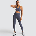 seamless hyperflex workout set sport leggings and top set yoga outfits for women sportswear athletic clothes gym sets 2 piece